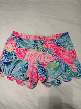 Lilly Pulitzer Pink & Blue Floral Scallop-Hem Skort